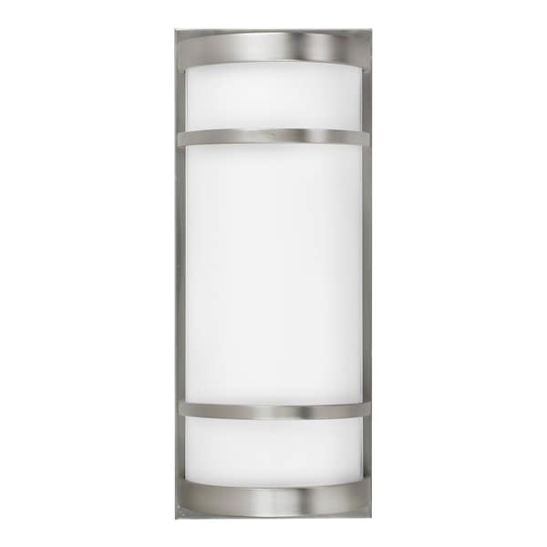 Brio LED Sconce - Satin Nickel Finish - White Acrylic Shade